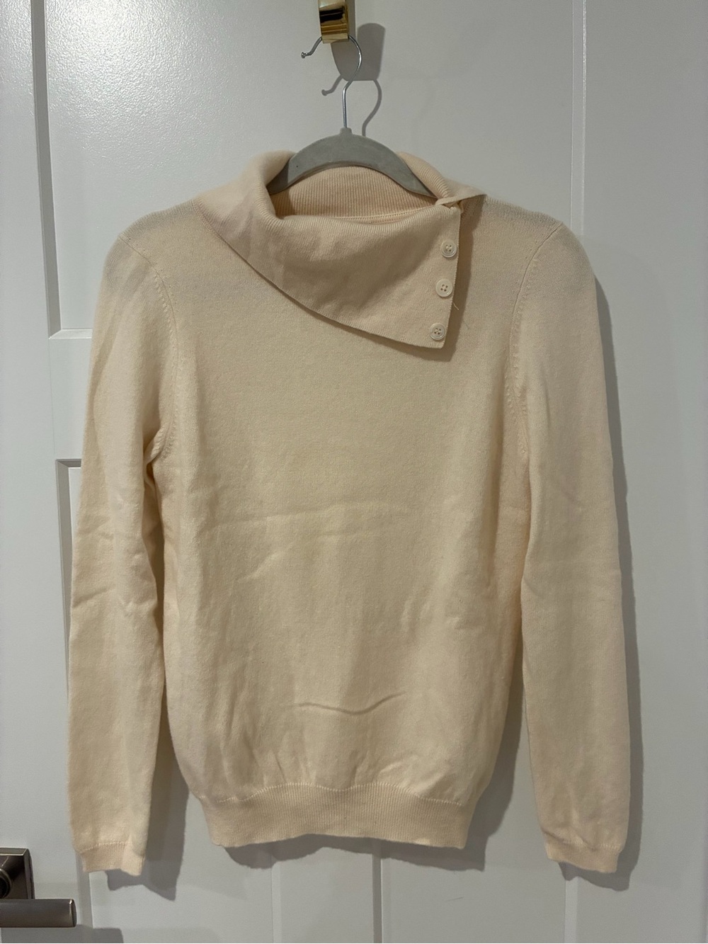 Charter Club Cream Button-Neck Women's Cashmere Sweater